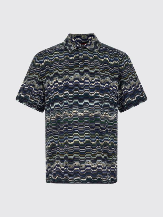 26SS 미소니 폴로 티셔츠 US26S20BBR014O S72Q1 Blue - MISSONI