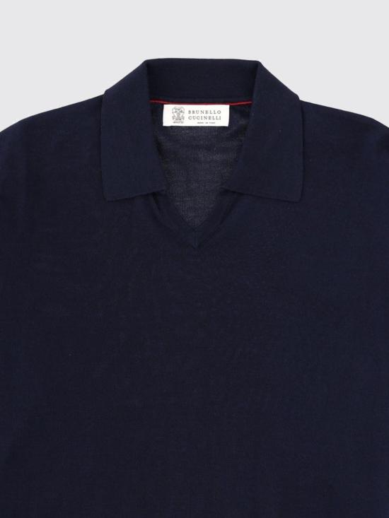 26SS 브루넬로 쿠치넬리 폴로 티셔츠 M29800145 CW425 Navy - BRUNELLO CUCINELLI