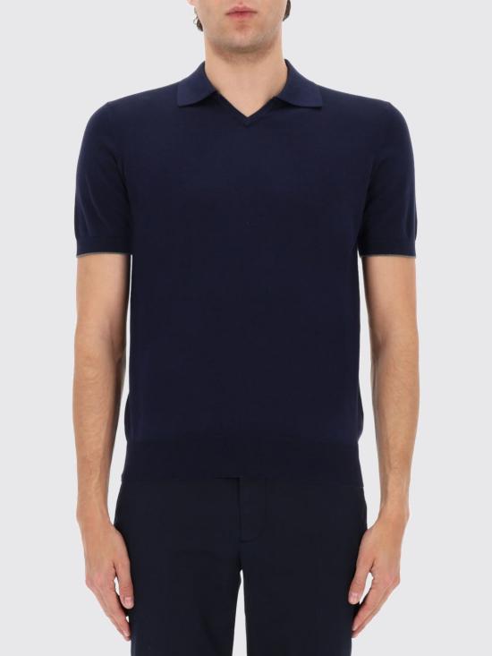 26SS 브루넬로 쿠치넬리 폴로 티셔츠 M29800145 CW425 Navy