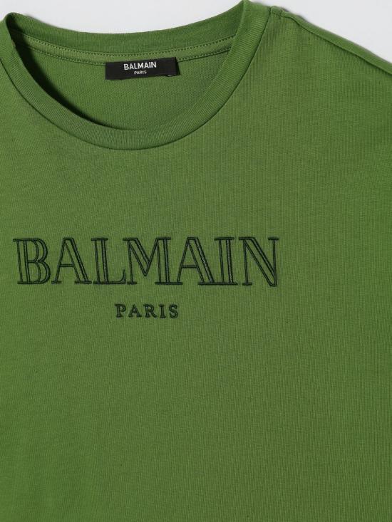 26SS [키즈] 발망 티셔츠 BY8P51Z3672 743 Green - BALMAIN