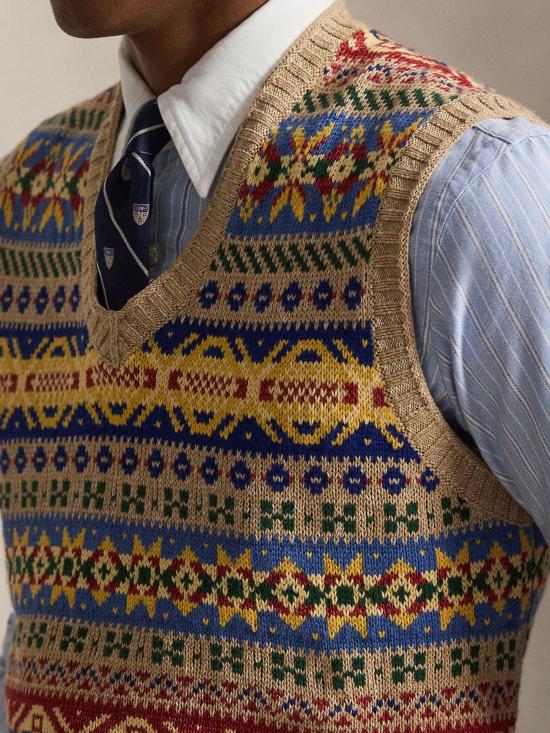 26SS 랄프 로렌 니트 베스트 710A12803 001 Beige - RALPH LAUREN