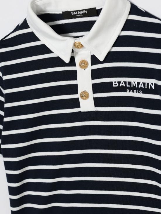 26SS [키즈] 발망 폴로 셔츠 BY8Q61Z3657 617BC Blue - BALMAIN