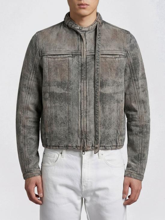 26SS 디젤 드-불마르-Fsi 코튼 헴프 새틴 데님 재킷 A2349309P24 02 Grey