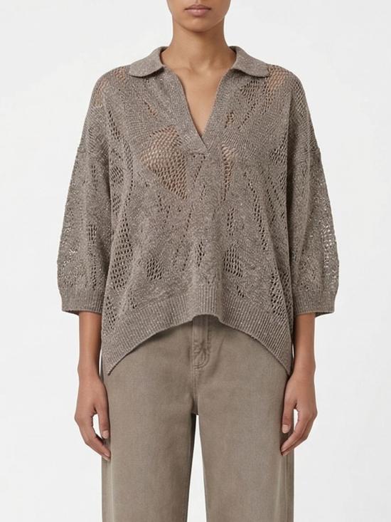 26SS 브루넬로 쿠치넬리 폴로 티셔츠 MDT771005 C9089 Mud