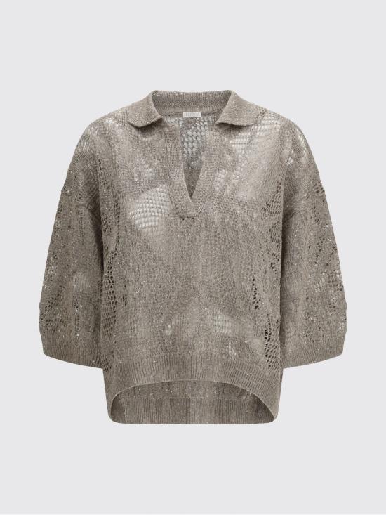 26SS 브루넬로 쿠치넬리 폴로 티셔츠 MDT771005 C9089 Mud - BRUNELLO CUCINELLI