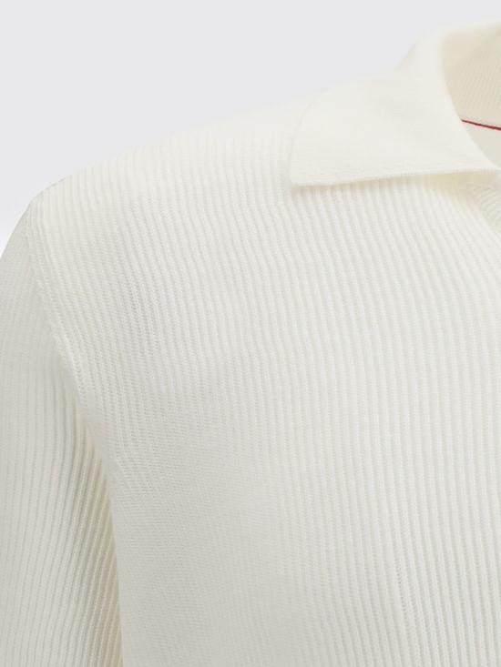 26SS 브루넬로 쿠치넬리 잉글리시 립 코튼 니트 폴로셔츠 M29400015 CO312 Smoke Grey - BRUNELLO CUCINELLI