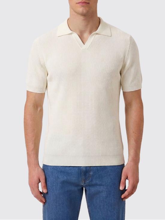 26SS 브루넬로 쿠치넬리 잉글리시 립 코튼 니트 폴로셔츠 M29400015 CO312 Smoke Grey