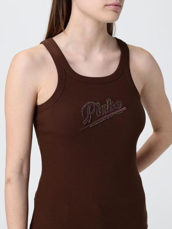 26SS 핑코 민소매 티셔츠 107299A3H7 L78 Brown - PINKO