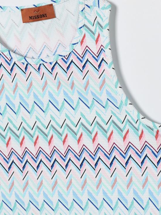 26SS [키즈] 미소니 티셔츠 MY8B12J0539 600RS Gnawed Blue - MISSONI