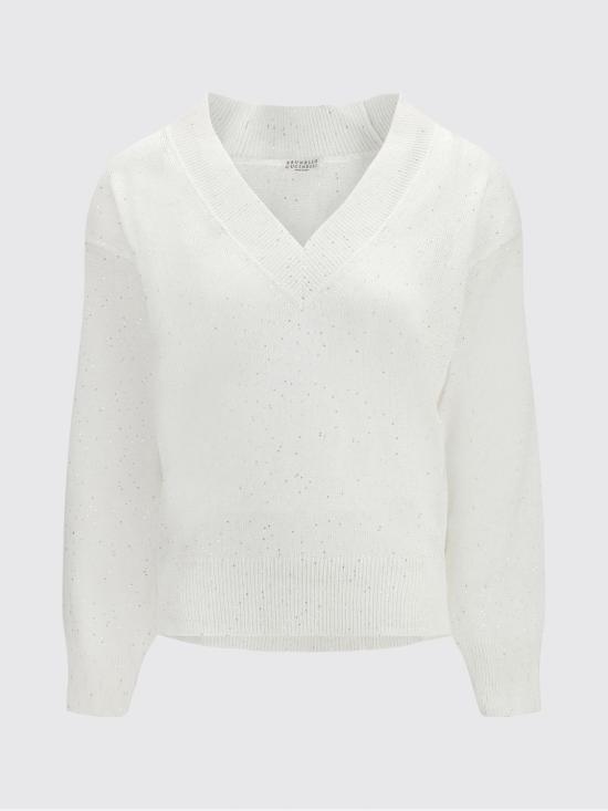 26SS 브루넬로 쿠치넬리 스웨터 MDT746412 C159 White - BRUNELLO CUCINELLI