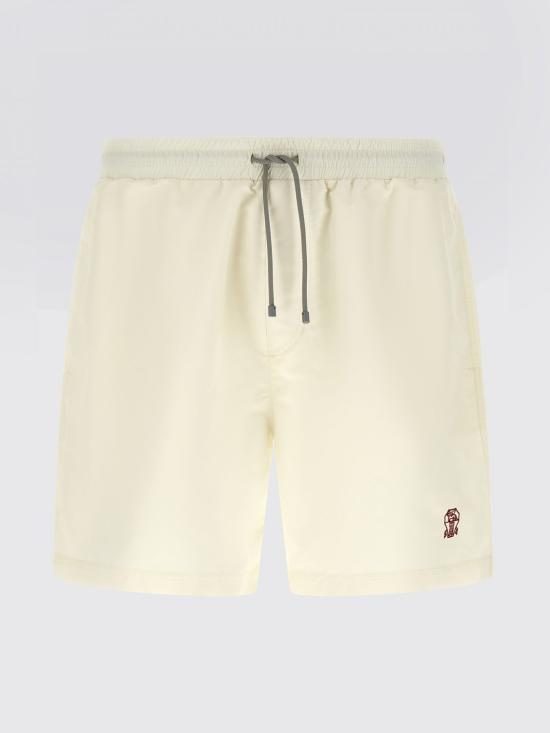 26SS 브루넬로 쿠치넬리 로고 스윔 팬츠 MW817043 CNH15 Beige - BRUNELLO CUCINELLI