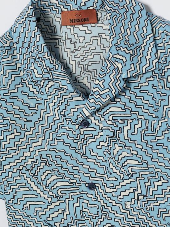 26SS [키즈] 미소니 셔츠 MY5P31P0596 100CE Gnawed Blue - MISSONI