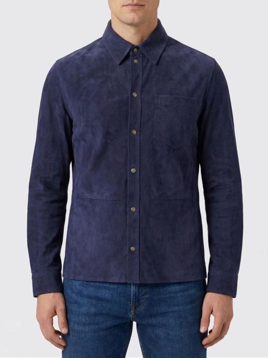 26SS 브루넬로 쿠치넬리 스웨이드 오버셔츠 MPCFN2039 C6757 Blue