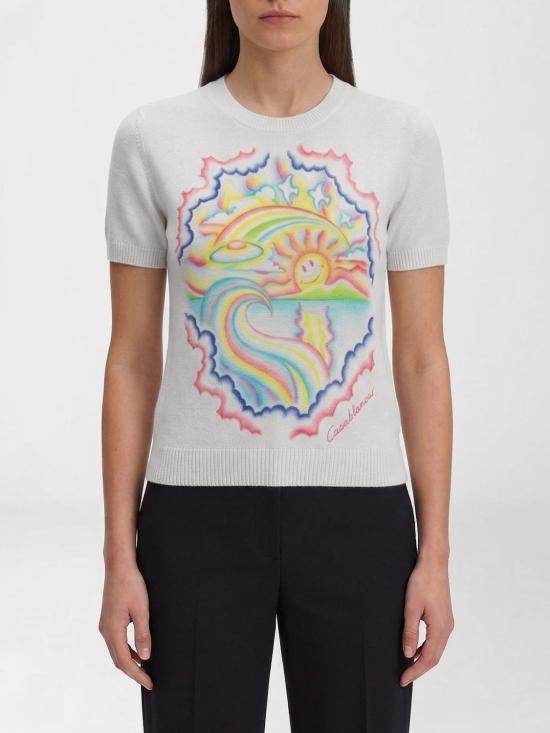 26SS 카사블랑카 반팔 티셔츠 WSP26KW1250 01 Ivory