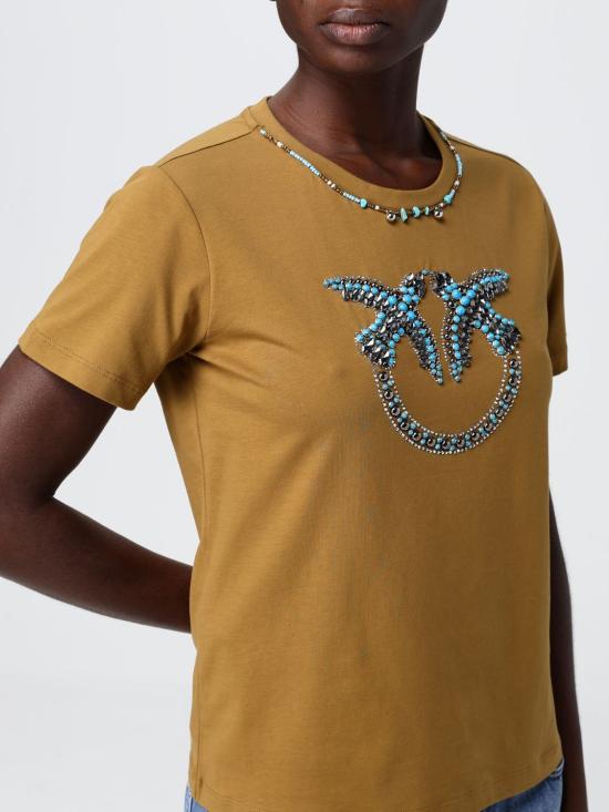 26SS 핑코 반팔 티셔츠 107094A3C7 LE2 Brown - PINKO