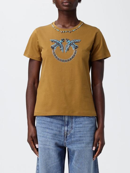 26SS 핑코 반팔 티셔츠 107094A3C7 LE2 Brown