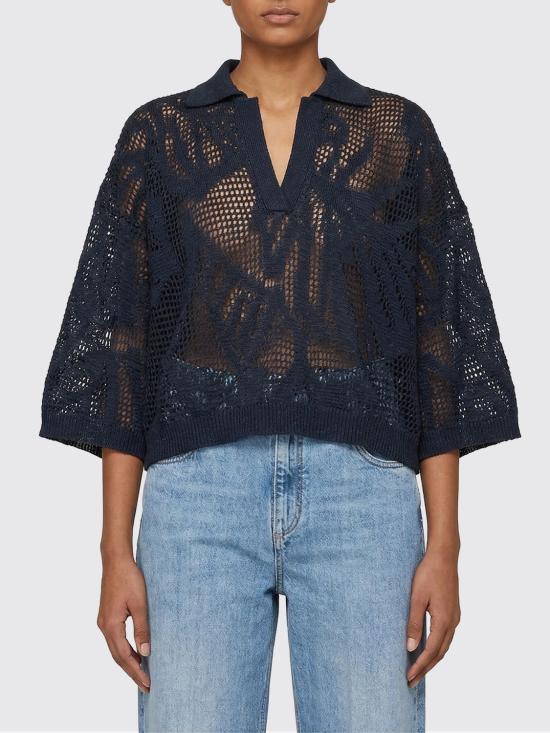 26SS 브루넬로 쿠치넬리 폴로 티셔츠 MDT771005 C4224 Blue