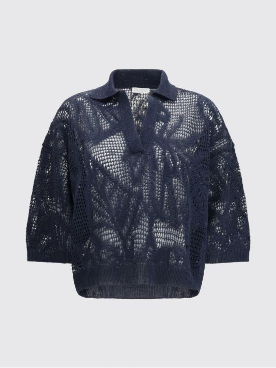 26SS 브루넬로 쿠치넬리 폴로 티셔츠 MDT771005 C4224 Blue - BRUNELLO CUCINELLI