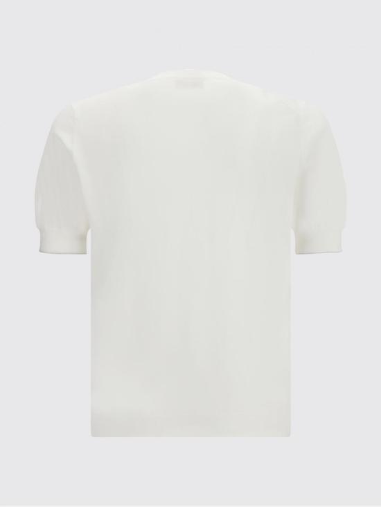 26SS 브루넬로 쿠치넬리 콘트라스트 디테일 코튼 니트 티셔츠 M29805200 CO312 Smoke Grey - BRUNELLO CUCINELLI