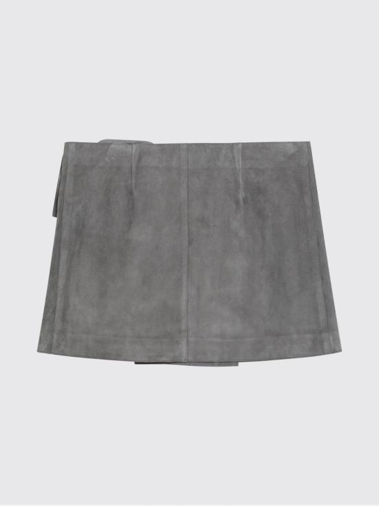 26SS 아미 고트 레더 빅 버클 벨티드 미니 스커트 FSK464LH0059 0516 Grey - AMI