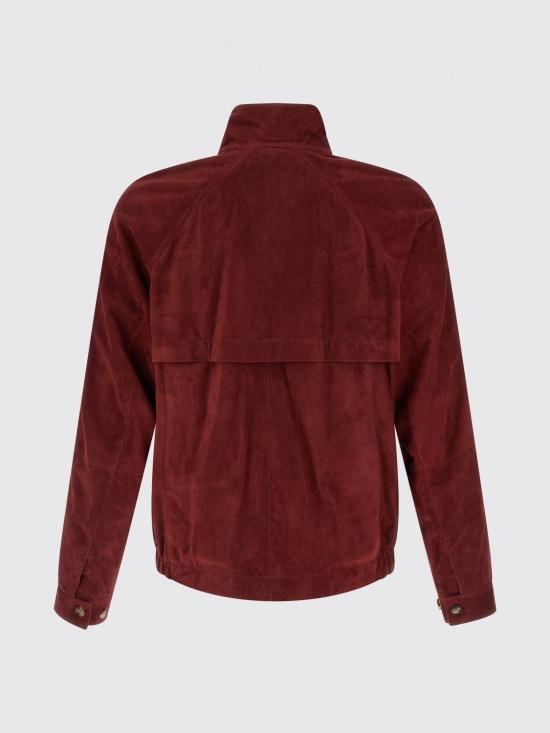 26SS 브루넬로 쿠치넬리 스탠드 칼라 스웨이드 블루종 MPCFN2065 C8524 Red - BRUNELLO CUCINELLI