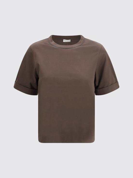 26SS 브루넬로 쿠치넬리 반팔 티셔츠 M0T81BZ100 C8589 Brown - BRUNELLO CUCINELLI