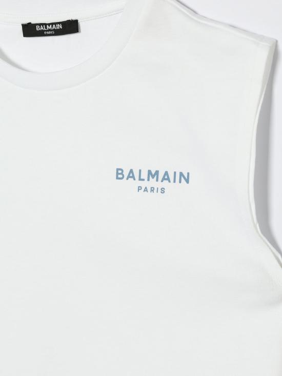 26SS [키즈] 발망 티셔츠 BY8Q42Z3672 100BL White - BALMAIN