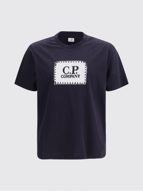 26SS 씨피 컴퍼니 저지 30/1 숏슬리브 로고 라벨 티셔츠 RCCMTS723A005100W 888 Blue - C.P. COMPANY