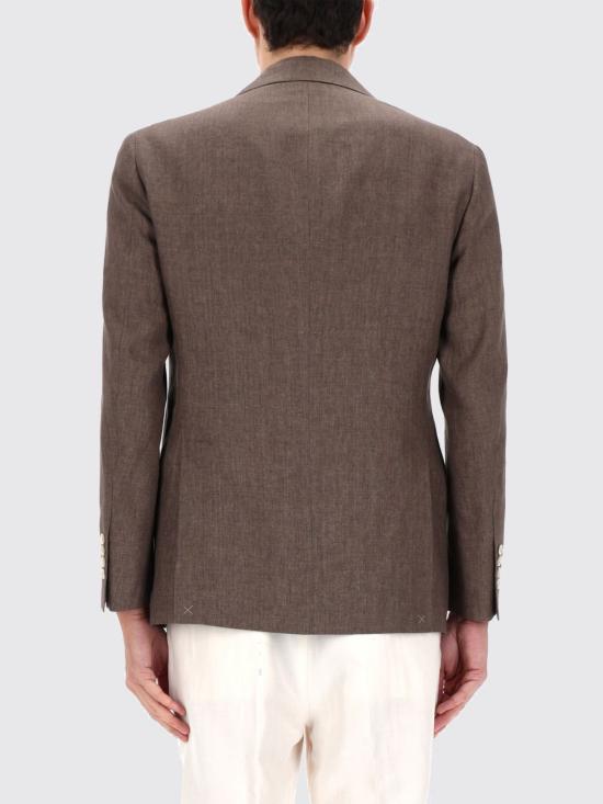 26SS 브루넬로 쿠치넬리 리넨 디컨스트럭티드 재킷 MB4307BWD C089 Brown - BRUNELLO CUCINELLI