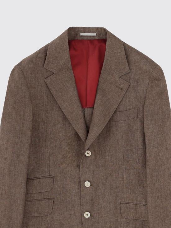 26SS 브루넬로 쿠치넬리 리넨 디컨스트럭티드 재킷 MB4307BWD C089 Brown - BRUNELLO CUCINELLI
