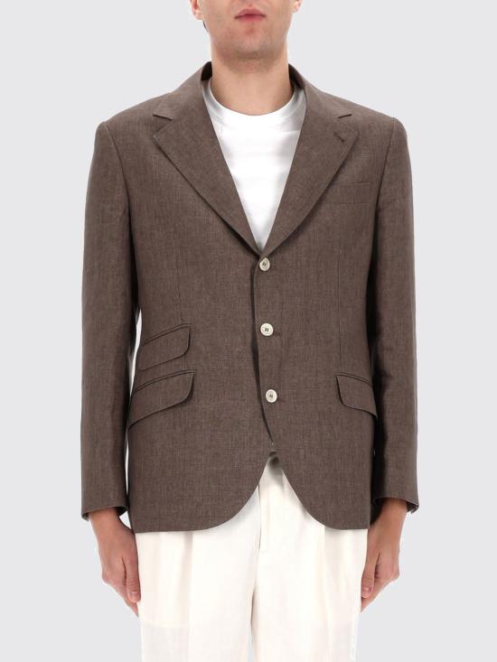26SS 브루넬로 쿠치넬리 리넨 디컨스트럭티드 재킷 MB4307BWD C089 Brown