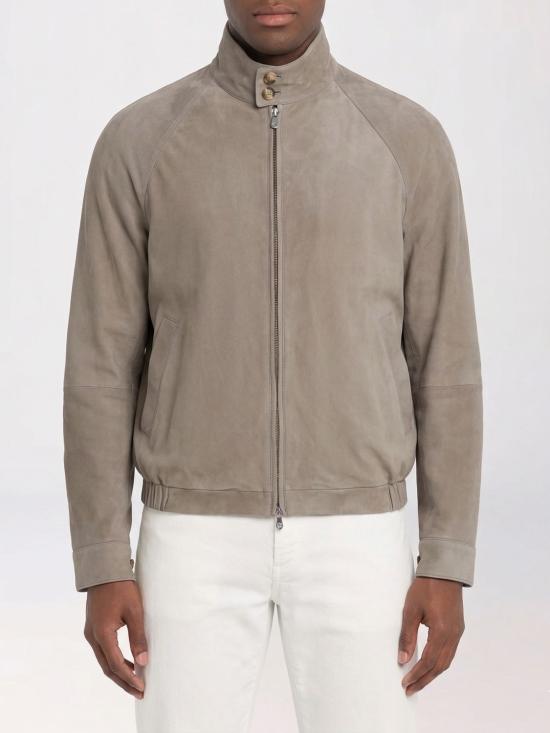 26SS 브루넬로 쿠치넬리 스탠드 칼라 스웨이드 블루종 MPCFN2065 C8087 Kaki