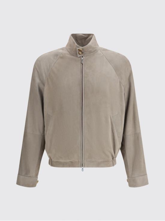 26SS 브루넬로 쿠치넬리 스탠드 칼라 스웨이드 블루종 MPCFN2065 C8087 Kaki - BRUNELLO CUCINELLI