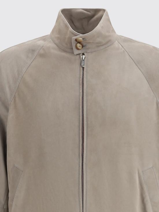 26SS 브루넬로 쿠치넬리 스탠드 칼라 스웨이드 블루종 MPCFN2065 C8087 Kaki - BRUNELLO CUCINELLI