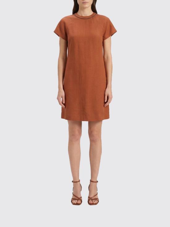 26SS 브루넬로 쿠치넬리 미디 원피스 MH126AFR72 C4182 Brick Red