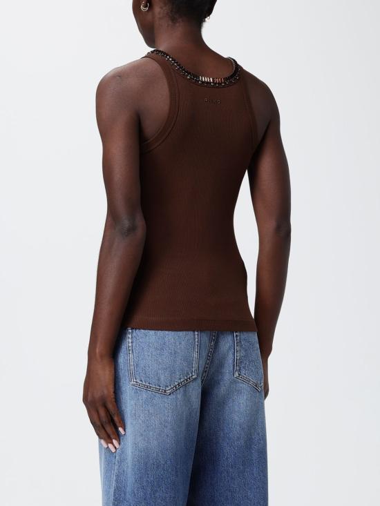 26SS 핑코 민소매 티셔츠 107303A3I5 L78 Brown - PINKO