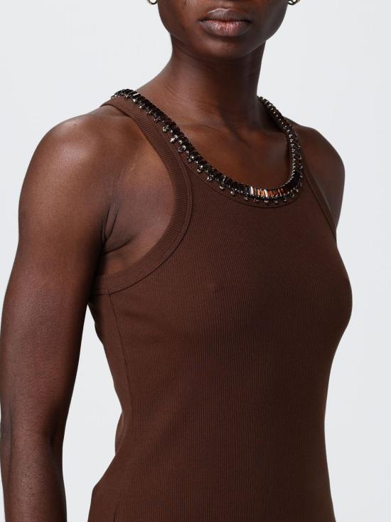 26SS 핑코 민소매 티셔츠 107303A3I5 L78 Brown - PINKO