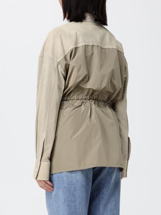 26SS 파비아나 필리피 퍼포레이티드 스웨이드 셔츠 PLD276F720M136 1274 Green - FABIANA FILIPPI