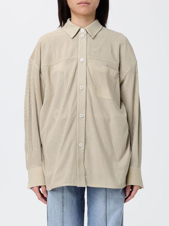26SS 파비아나 필리피 퍼포레이티드 스웨이드 셔츠 PLD276F720M136 1274 Green