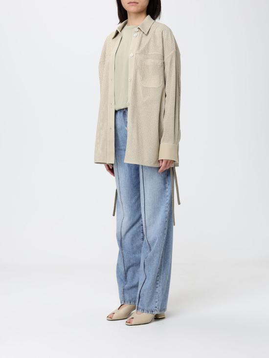 26SS 파비아나 필리피 퍼포레이티드 스웨이드 셔츠 PLD276F720M136 1274 Green - FABIANA FILIPPI