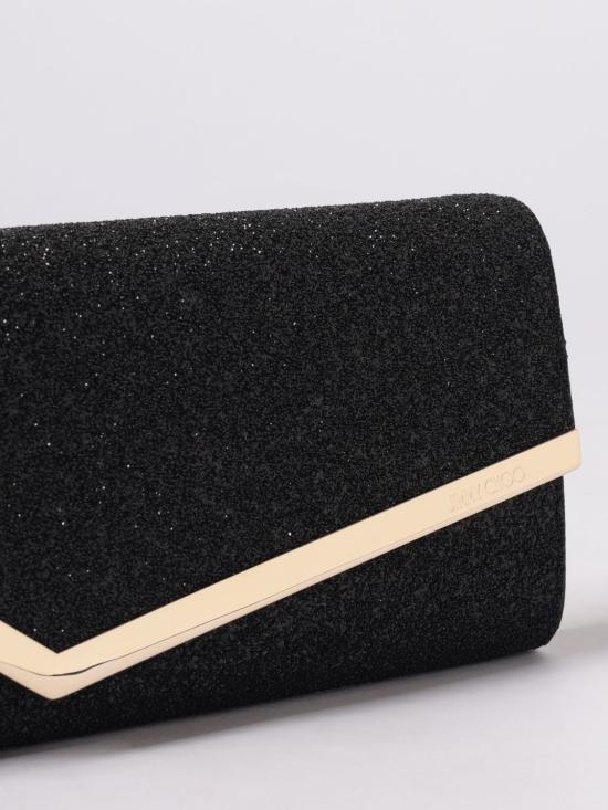 26SS 지미추 클러치/파우치 EMMIEGQI BLACK LIGHT GOLD Black - JIMMY CHOO