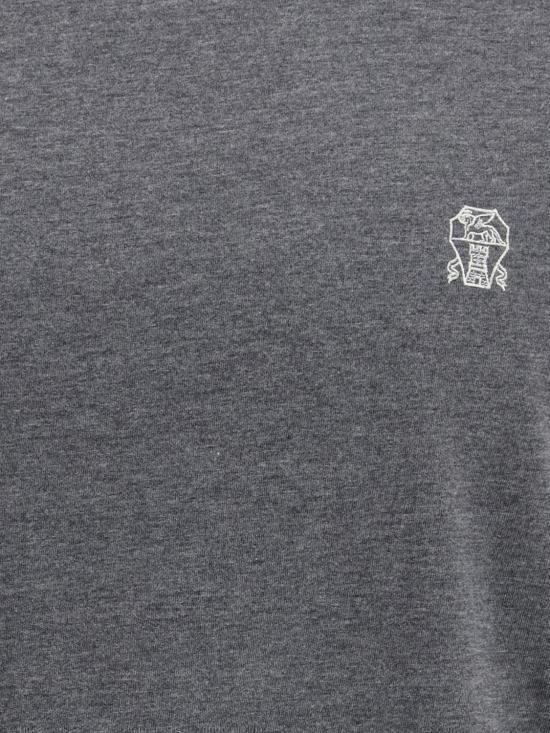 26SS 브루넬로 쿠치넬리 레이어링 코튼 저지 크루넥 티셔츠 M0B137451G CI900 Lead - BRUNELLO CUCINELLI