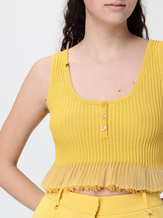 26SS 엘리자베타프랜치 민소매 티셔츠 TK74B61E2 EV4 Yellow - ELISABETTA FRANCHI