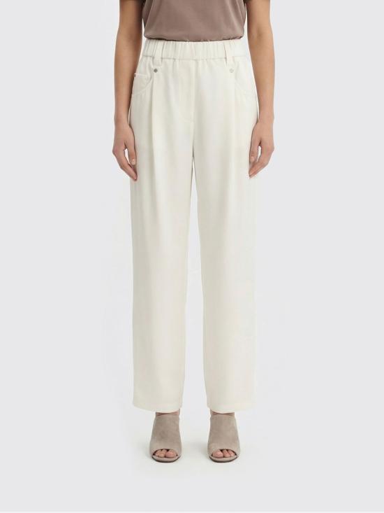 26SS 브루넬로 쿠치넬리 스트레이트 팬츠 MA126P8417 C1542 White