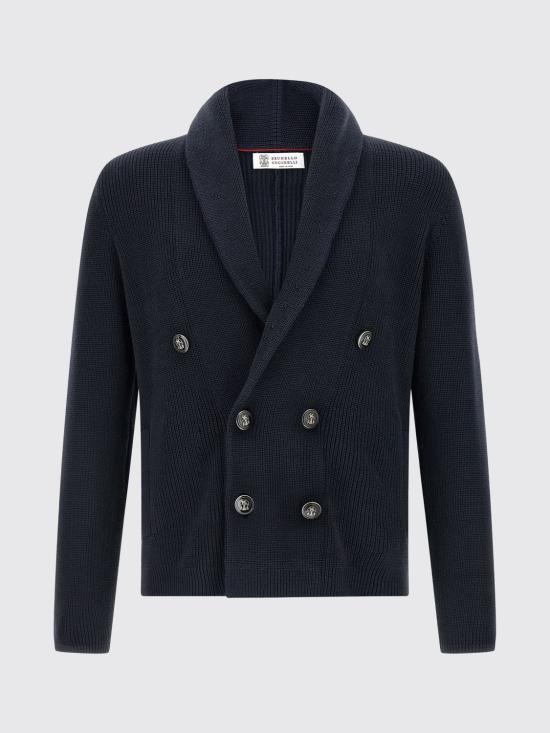 26SS 브루넬로 쿠치넬리 메탈 버튼 가디건 M2873346 C2425 Blue - BRUNELLO CUCINELLI
