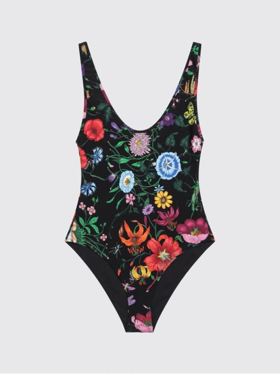 26SS 구찌 플로라 프린트 스파클링 저지 스윔수트 865289XHALP 1066 Black - GUCCI