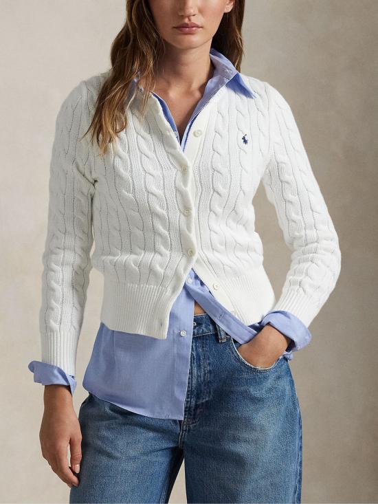 26SS 랄프 로렌 가디건 211971868 007 White - RALPH LAUREN