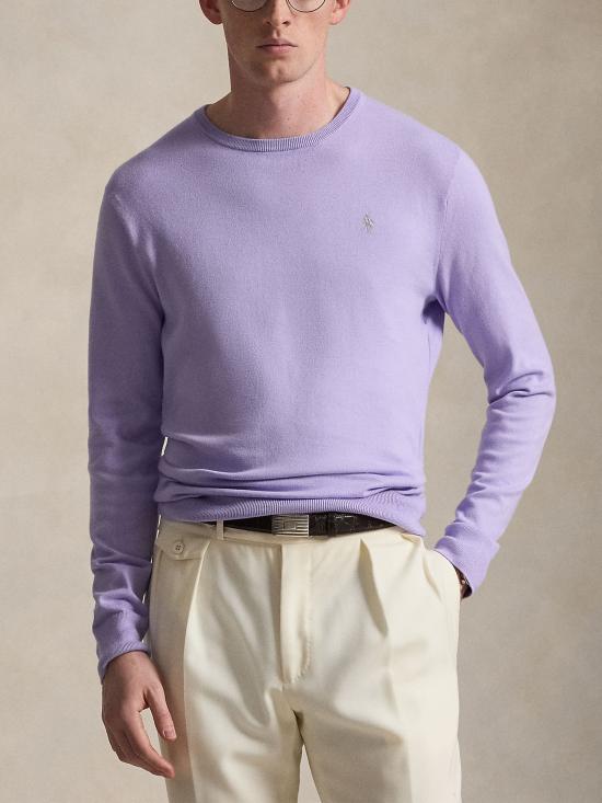 26SS 랄프 로렌 코튼 크루넥 스웨터 710890558 512 Lilac - RALPH LAUREN
