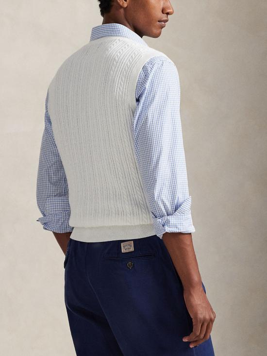 26SS 랄프 로렌 니트 베스트 710B13895 001 White - RALPH LAUREN
