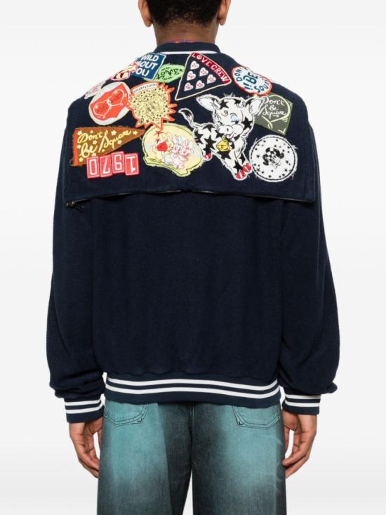 26SS 겐조 배지스 엠브로이더드 애프터후드 블루종 FG55BL5014MJ 76 Blue - KENZO
